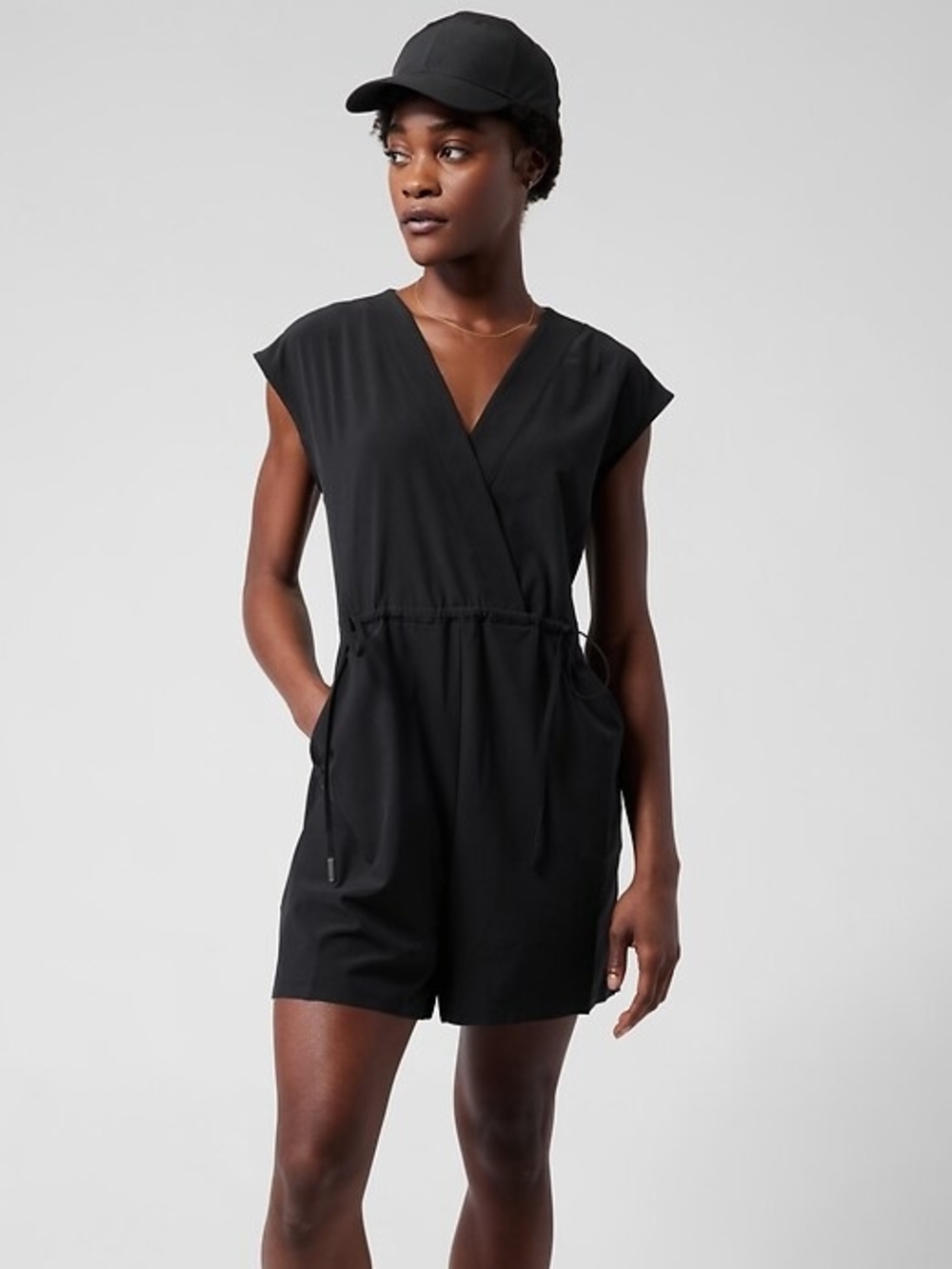 Athleta Marlow Black Romper Sz XS-S